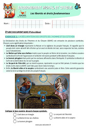Libertés et droits fondamentaux - Exercices - EMC : 5eme Primaire