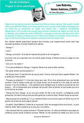 Exercice Les Robots, Isaac Asimov - Littérature : 3eme Secondaire - PDF à imprimer