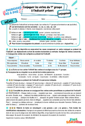 Conjuguer les verbes du 1er groupe à l’indicatif présent - Exercices Pas à Pas : 6eme Primaire - PDF à imprimer