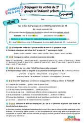 Leçon, exercice et évaluation :<br/> Conjuguer les verbes du 2e groupe à l’indicatif présent - Exercices Pas à Pas : 6eme Primaire - PDF à imprimer
