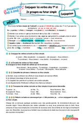 Conjuguer les verbes des 1er e groupes au futur simple - Exercices Pas à Pas : 6eme Primaire - PDF à imprimer