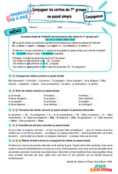 Conjuguer les verbes du 1er groupe au passé simple - Exercices Pas à Pas : 6eme Primaire - PDF à imprimer