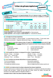 Utiliser des phrases impératives - Exercices Pas à Pas : 6eme Primaire - PDF à imprimer