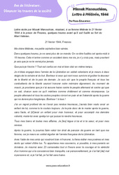 Lettre à Mélinée, Missak Manouchian - Littérature : 3eme Secondaire - PDF à imprimer