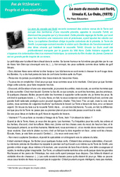 Exercice Le nom du monde est forêt, Ursula K. Le Guin - Littérature : 3eme Secondaire - PDF à imprimer