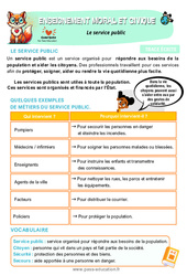 Le service public - Cours, Leçon - EMC : 3eme Primaire - PDF à imprimer