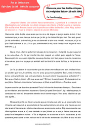 Discours pour les droits civiques de Joséphine Baker - Littérature : 3eme Secondaire