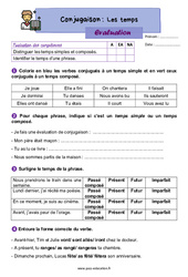 Les temps - Examen Evaluation avec la correction : 3eme Primaire - PDF à imprimer