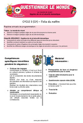 Hygiène de vie et sécurité domestique - Séquence + vidéo - Apis & ses amis : 1ere Primaire - PDF à imprimer