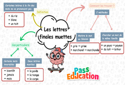 Les lettres finales muettes - Carte mentale à co - construire : 3eme Primaire - PDF à imprimer