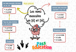 Carte mentale Les noms masculins en - é, - er, - ier, - et - Carte mentale à co - construire : 3eme Primaire