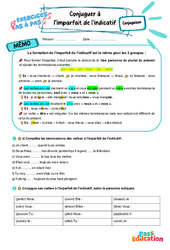 Conjuguer à l’imparfait de l'indicatif - Exercices Pas à Pas : 1ere Secondaire - PDF à imprimer