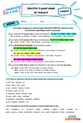 Identifier le passé simple de l'indicatif - Exercices Pas à Pas : 1ere Secondaire - PDF à imprimer