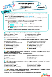 Produire des phrases interrogatives - Exercices Pas à Pas : 6eme Primaire - PDF à imprimer