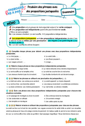 Produire des phrases avec des propositions juxtaposées - Exercices Pas à Pas : 6eme Primaire - PDF à imprimer