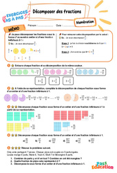 Décomposer des fractions - Exercices Pas à Pas : 5eme Primaire - PDF à imprimer