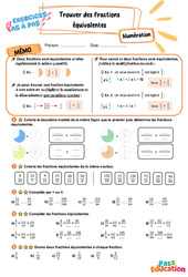 Trouver des fractions équivalentes - Exercices Pas à Pas : 5eme Primaire - PDF à imprimer