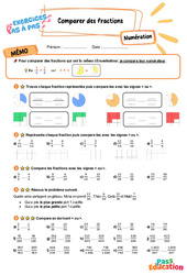 Comparer des fractions - Exercices Pas à Pas : 5eme Primaire - PDF à imprimer