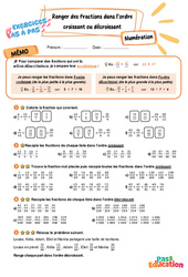 Ranger des fractions dans l’ordre croissant ou décroissant - Exercices Pas à Pas : 5eme Primaire - PDF à imprimer