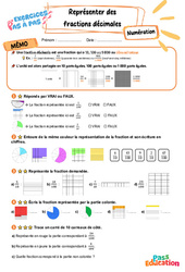 Représenter des fractions décimales - Exercices Pas à Pas : 5eme Primaire - PDF à imprimer