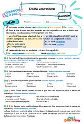 Enrichir un GN minimal - Exercices Pas à Pas : 5eme Primaire - PDF à imprimer