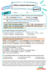 Utiliser un adverbe selon son sens - Exercices Pas à Pas : 5eme Primaire - PDF à imprimer