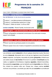IEF Instruction En Famille, École à la maison pour la Semaine 34 - école à la maison IEF - Fiches  : 2eme Secondaire