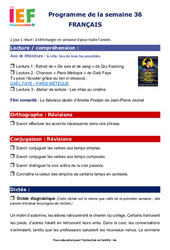 IEF Instruction En Famille, École à la maison pour la Semaine 36 - école à la maison IEF - Fiches  : 2eme Secondaire