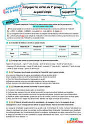 Conjuguer les verbes du 2e groupe au passé simple - Exercices Pas à Pas : 6eme Primaire - PDF à imprimer