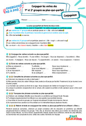 Conjuguer les verbes des 1er e groupes au plus - que - parfait - Exercices Pas à Pas : 6eme Primaire - PDF à imprimer