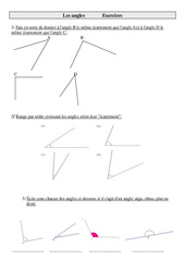 Angles - Exercices - Géométrie - Mathématiques : 5eme Primaire - PDF à imprimer