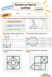 Reproduire une figure sur quadrillage - Exercices Pas à Pas : 3eme Primaire - PDF à imprimer