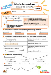 Utiliser la règle graduée pour mesurer des segments - Exercices Pas à Pas : 3eme Primaire - PDF à imprimer