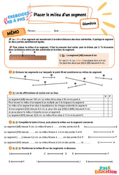 Placer le milieu d’un segment - Exercices Pas à Pas : 3eme Primaire - PDF à imprimer