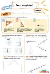 Tracer un angle droit - Exercices Pas à Pas : 3eme Primaire - PDF à imprimer