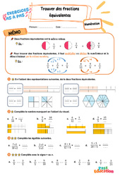 Trouver des fractions équivalentes - Exercices Pas à Pas : 3eme Primaire - PDF à imprimer