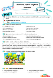 Identifier et produire une phrase déclarative - Exercices Pas à Pas : 4eme Primaire - PDF à imprimer
