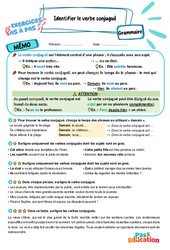 Identifier le verbe conjugué - Exercices Pas à Pas : 5eme Primaire - PDF à imprimer
