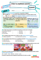 Utiliser les compléments essentiels (COD, COI, AS) - Exercices Pas à Pas : 5eme Primaire - PDF à imprimer