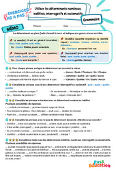 Utiliser les déterminants numéraux, indéfinis, interrogatifs et exclamatifs - Exercices Pas à Pas : 6eme Primaire - PDF à imprimer