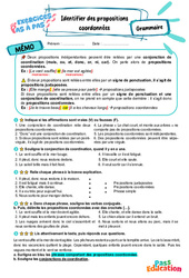 Identifier des propositions coordonnées - Exercices Pas à Pas : 6eme Primaire - PDF à imprimer