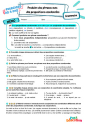 Produire des phrases avec des propositions coordonnées - Exercices Pas à Pas : 6eme Primaire - PDF à imprimer