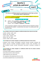 Cours et exercice : Identifier le présent du conditionnel - Exercices Pas à Pas : 1ere Secondaire - PDF à imprimer