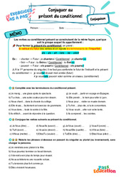 Cours et exercice : Conjuguer au présent du conditionnel - Exercices Pas à Pas : 1ere Secondaire - PDF à imprimer