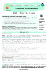 L’ordre public - Fiches protéger les libertés - Séquence complète EMC : 2eme Secondaire - PDF à imprimer