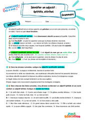 Identifier un adjectif épithète ou attribut - Exercices Pas à Pas : 1ere Secondaire - PDF à imprimer