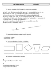 Quadrilatères - Exercices - Géométrie : 5eme Primaire - PDF à imprimer