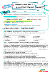Leçon, exercice et évaluation :<br/> Conjuguer les verbes du 1er et du 2e groupe à l’impératif présent - Exercices Pas à Pas : 6eme Primaire - PDF à imprimer
