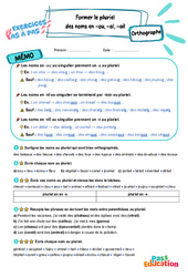 Former le pluriel des noms en - ou, - al et - ail - Exercices Pas à Pas : 5eme Primaire - PDF à imprimer