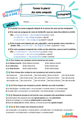 Former le pluriel des noms composés - Exercices Pas à Pas : 5eme Primaire - PDF à imprimer